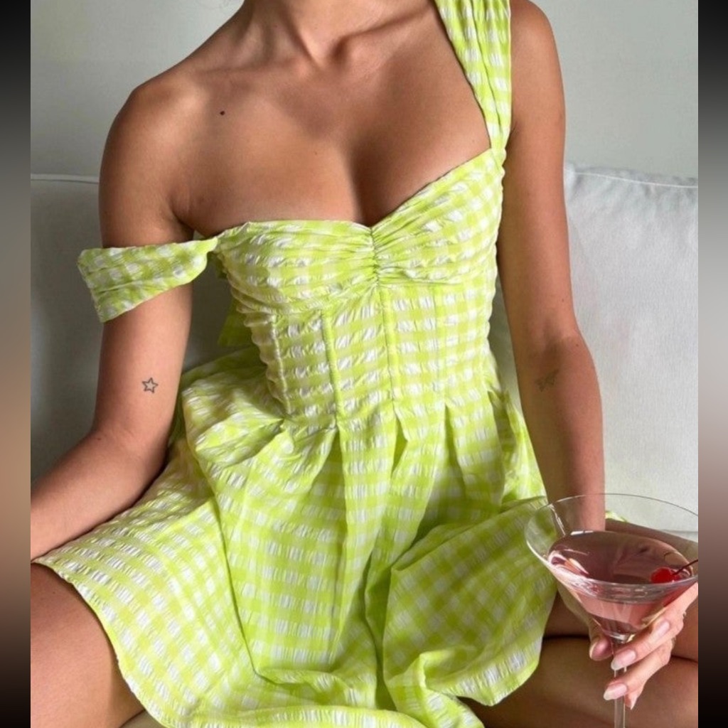 For Love & Lemons August Green Gingham